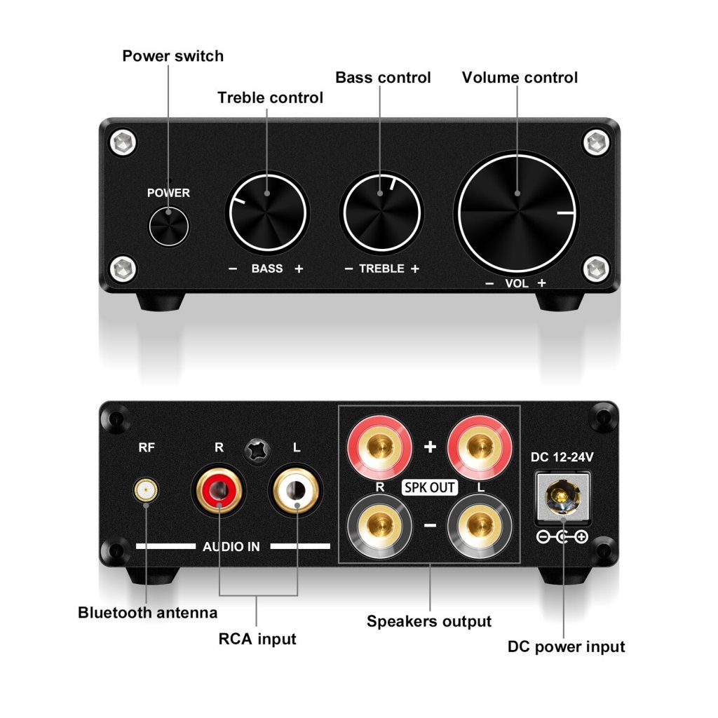 GV-016 50W*2 2CH Audio Bluetooth Amplifier